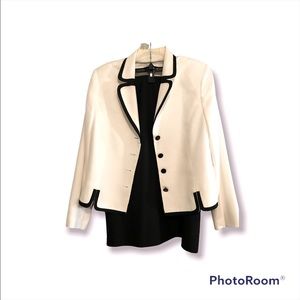 Le Suit Black/White Skirt Suit